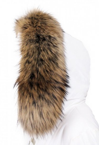 Kožešinový lem na kapuci - límec mývalovec snowtop M 35/45 (75 cm) 2
