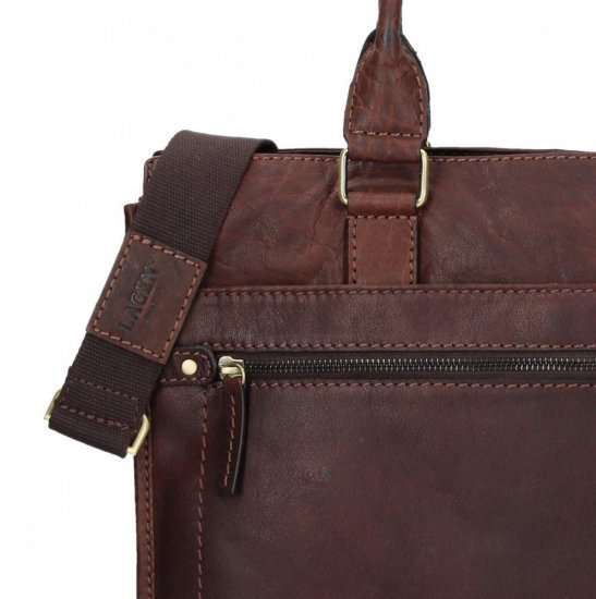 Pánska kožená taška na notebook LN-222015 hnedá 6