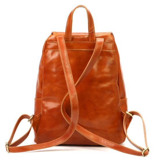 Kožený batoh Jordan camel - zadní část