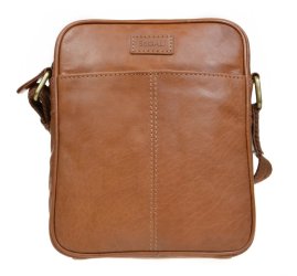 Pánská kožená taška přes rameno SG-27018 koňak