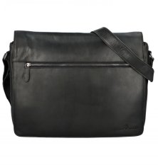 Pánská kožená taška přes rameno Farao černá - přední strana