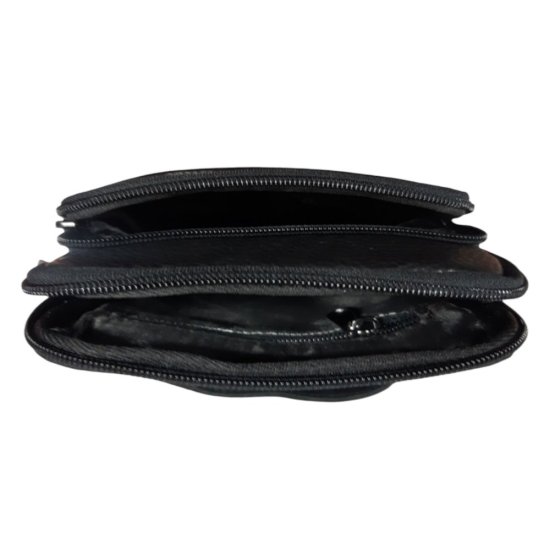 Pánská kožená taška přes rameno RADAN černá - vnitřní vybavení