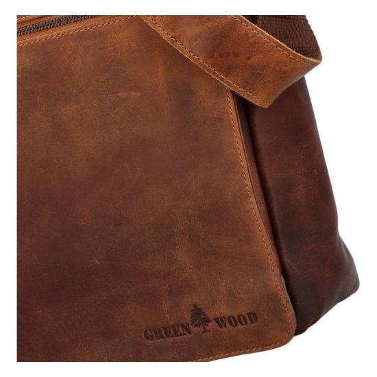 Pánská kožená taška přes rameno Farao camel melír