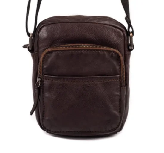 Pánská kožená taška přes rameno 229413 hnědá