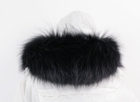 Fur trim on the hood - raccoon collar black M 58/1 (75 cm)