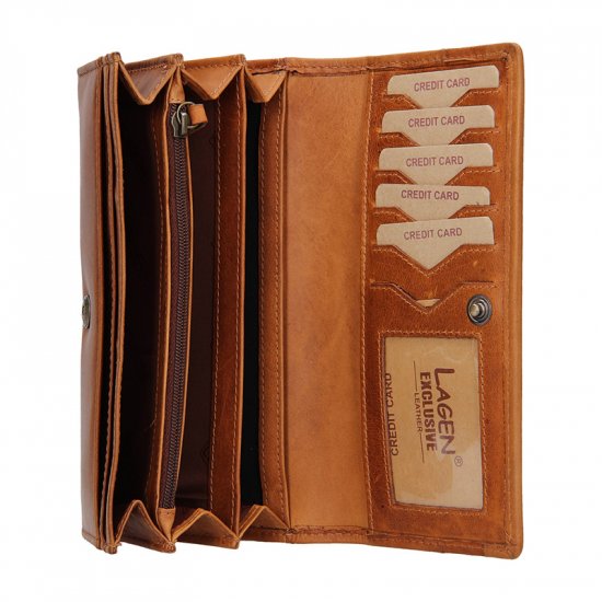 Luxusní dámská kožená peněženka W-22025/V hnědá 1