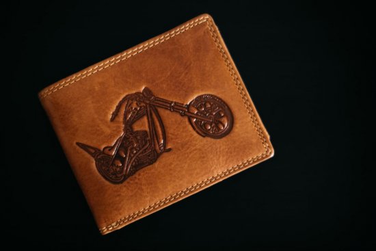 Pánská kožená peněženka 2104W Moto koňak 7