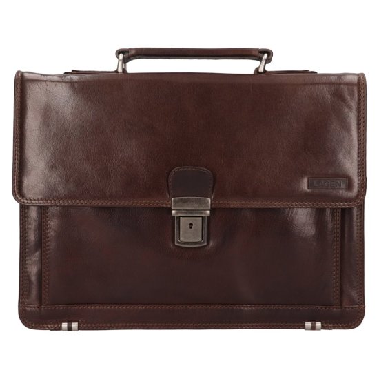 Pánská kožená aktovka 22079/T tm. hnědá