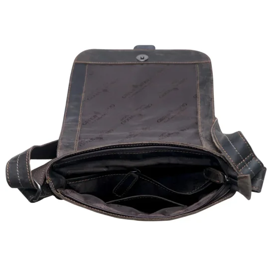 Pánská kožená taška přes rameno Lex tm. hnědá