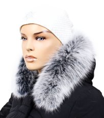 Guler de blană pentru glugă – guler din blană de vulpe L 08/33 (62 cm)