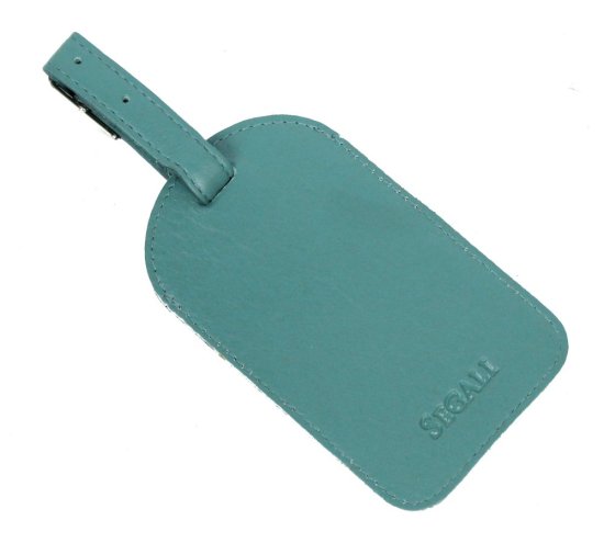 Kožená visačka na zavazadlo SG-220 zelená - zadní strana