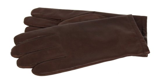 Pánské kožené rukavice hnědé hladké