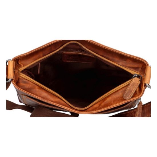 Kožená taška přes rameno UNI Francis camel - vnitřní vybavení