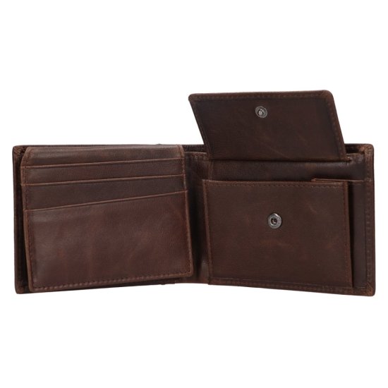 Pánská kožená peněženka 212519 coffee - přihrádka na mince