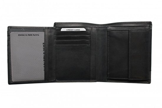 Pánska kožená peňaženka 29513202553 čierna-sivá 3