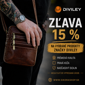 Zľava 15 % na vybrané produkty značky Diviley
