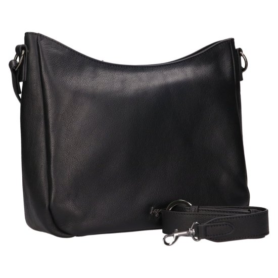 Dámska kožená kabelka 212475 čierna - odnímateľný ramenný popruh