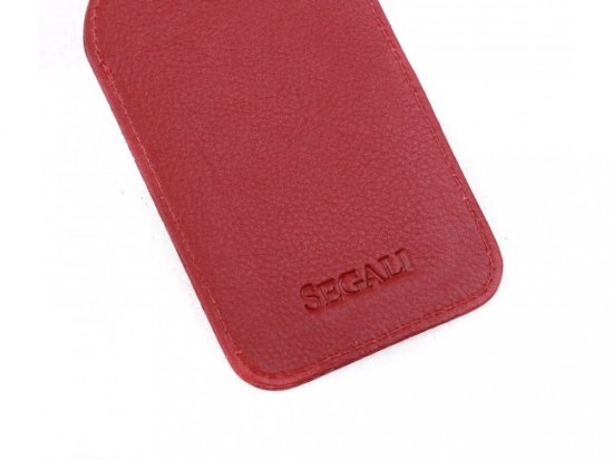 Kožená visačka na zavazadlo SG-220 červená 4