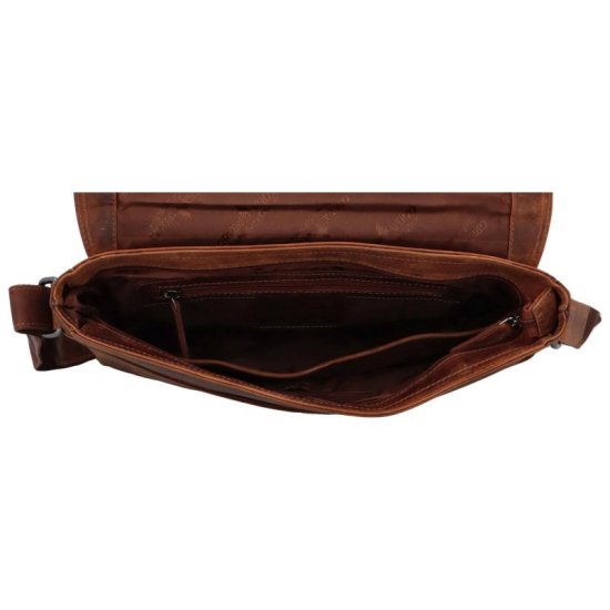 Kožená taška přes rameno UNI Falco hnědá - vnitřní vybavení