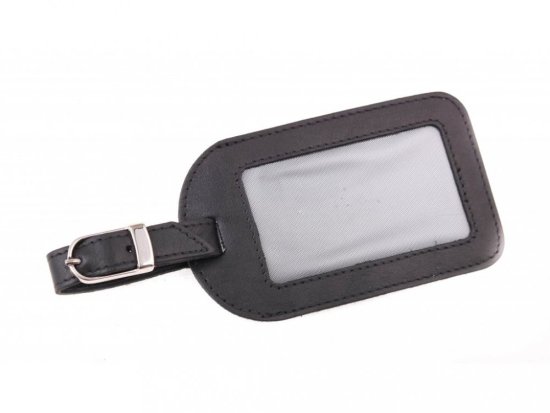 Kožená visačka na zavazadlo SG-220 černá