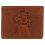Pánska kožená peňaženka 266-6535 pes - hnedá - pohľad spredu