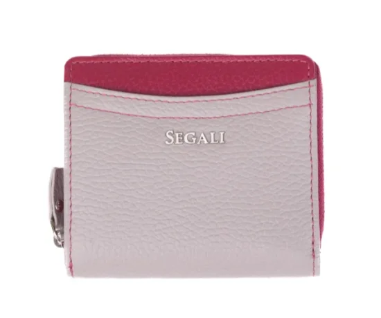 Dámska kožená peňaženka SG-27544B sivá + vínová