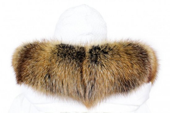Kožešinový lem na kapuci - límec liška snowtop black ginger LG 02 (67 cm) 2