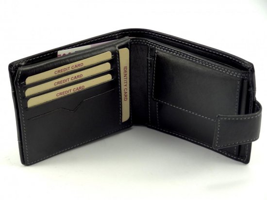Pánska kožená peňaženka V-298/T RFID čierna 2