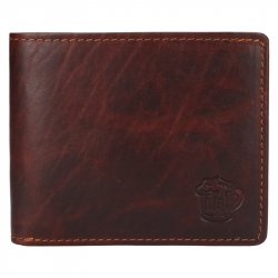 Pánska kožená peňaženka 266-3701/M malé pivo - hnedá - pohľad spredu