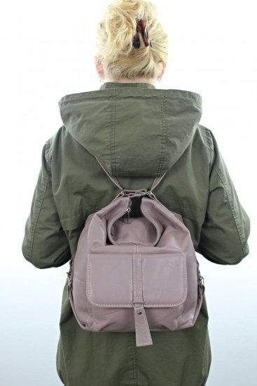 Dámská kožená kabelka - batůžek Ela fialová 2
