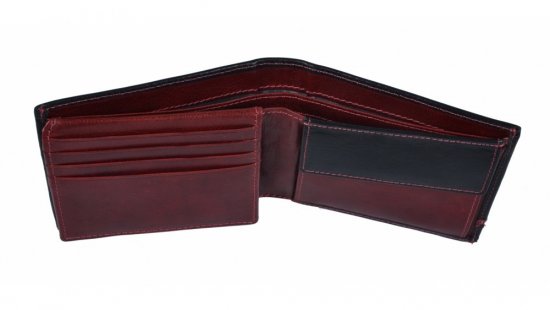 Pánská kožená peněženka 2753115026 černo - červená