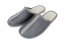 Kožené pantofle UNI Niki tm. šedé (mřížka) - velikost: 42