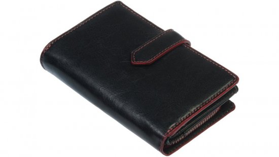 Dámska kožená peňaženka 23743 čierno červená