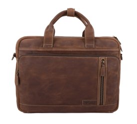 Pánská kožená business taška 27432 hnědá - přední strana Pánská kožená business taška 27432 hnědá - přední strana