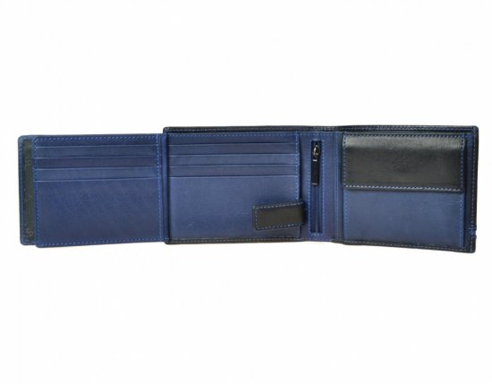 Pánska kožená peňaženka 27531152007 čierna - modrá 4