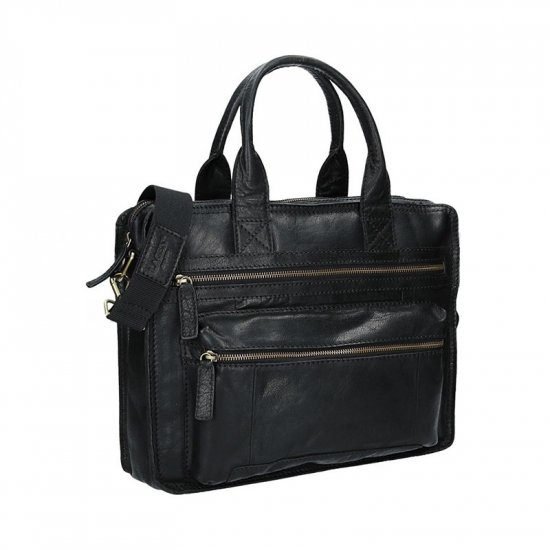 Pánská kožená taška přes rameno LN-22016 černá