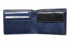 Pánska kožená peňaženka 2907114026 čierno modrá