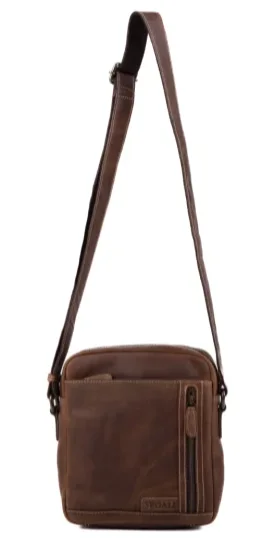 Pánská kožená taška přes rameno 23322 hnědá - nastavitelný ramenní popruh