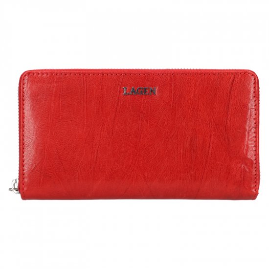 Dámska kožená peňaženka LG - 22161 červená - pohľad spredu