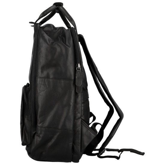 Kožený batoh UNISEX Jarin černý - boční pohled