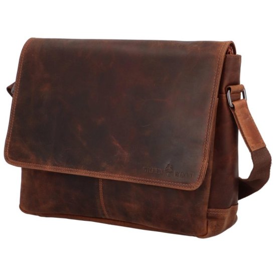 Kožená taška přes rameno UNI Falco hnědá 2