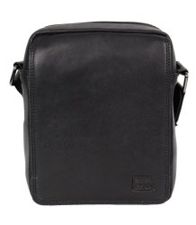 Pánská kožená taška přes rameno MARK 2 černá - přední strana Pánská kožená taška přes rameno MARK 2 černá - přední strana