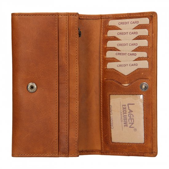 Luxusní dámská kožená peněženka W-22025/V hnědá 3