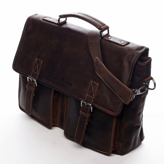 Pánská kožená taška přes rameno Apollo tm. hnědá 3 Pánská kožená taška přes rameno Apollo tm. hnědá 3