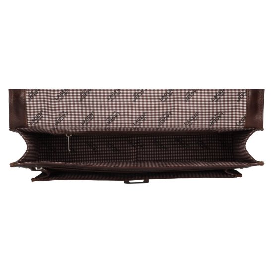 Pánská kožená aktovka 22079/T tm. hnědá - vnitřní vybavení