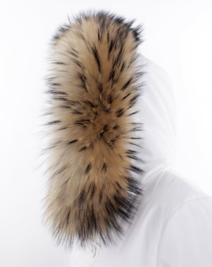 Fur trim on the hood - raccoon collar beige M 01/19 (65 cm) 2