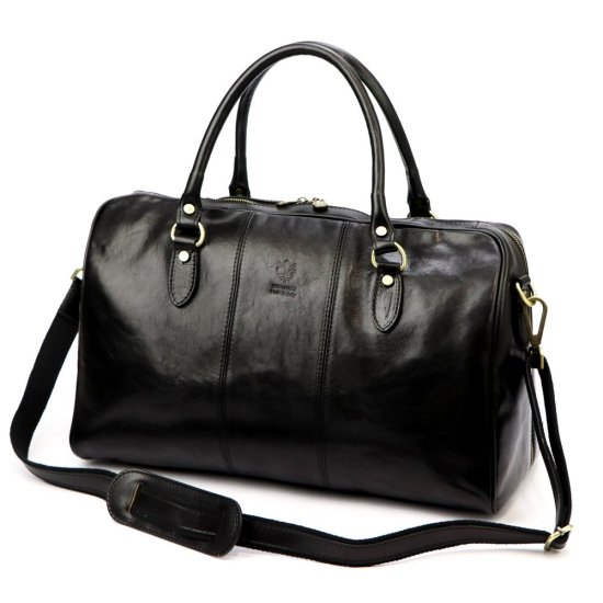 Kožená cestovní taška Gabriel černá - odnímatelný ramenní popruh 2