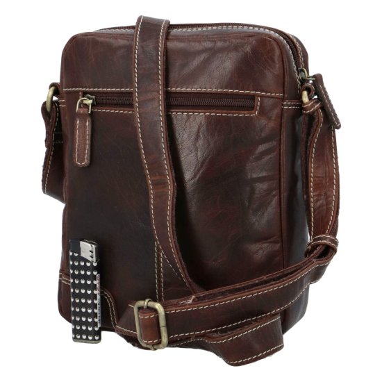 Pánská kožená taška přes rameno Romeo 2 tm. hnědá