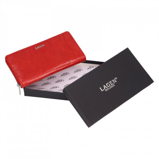 Dámska kožená peňaženka LG - 22161 červená - balenie
