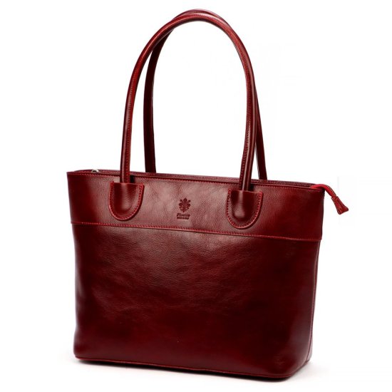 Dámská kožená kabelka Viktorie tm. červená Dámská kožená kabelka Viktorie tm. červená